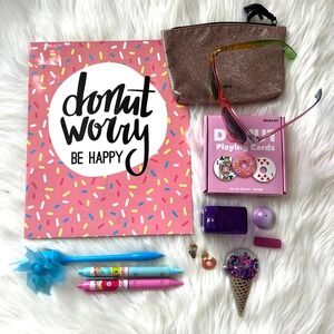 Sweet Treat Donut Themed Girls Bundle Pink Donut Cards VS Pink Sunglasses